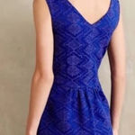 Maeve  Royal Blue Patterned Mini Dress Photo 0