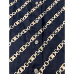 Ralph Lauren Lauren  Black Label Shirt Navy Blue Gold Button Up Bridle Chain Sz S Photo 2