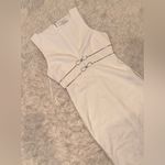 Likely NWOT Corianne Sleeveless White Feather Trim Empire Waist Midi Dress sz 8 Photo 4