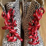 Universal Threads Universal‎ Thread Polka Dot Combat Boots Women Size 7 Red Laces Ankle Boots Photo 4