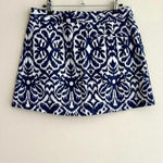 Tori Richard Ikat Navy and White Print Mini Skirt, Preppy Tennis Prep, Size 6 Photo 8