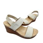 Life Stride  Sandals Size 8.5 Gray Floral Elastic Slingback Open Toe Wedges Photo 2