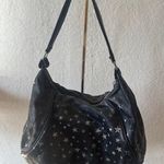 Nicky Hilton X Samantha Thavasa Y2K Black Star Print Leather Hobo Shoulder Bag Photo 0