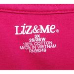 Liz&Me Pink Short Sleeve Knit Top Size 3X 26W 28W Stretch Mock Bling Undershirt Photo 5