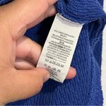 Free People Royal Blue Waffle Knit Thermal Long Sleeve Boho Distressed Size XS Photo 4