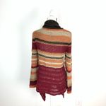 Ethyl M Long Sweater Cardigan Rust Orange burgundy Size M Photo 5
