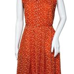 Hi there from Karen Walker US 0 Red Orange Floral Dress Sleeveless Office Casual Photo 0