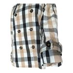 Ann Taylor  Medium Weekend Collection tan black cream Plaid Short Trench Coat Photo 10