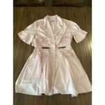 Self Portrait cut out shortsleeve flare shift mini dress powder pink cotton10 Size 10 Photo 10