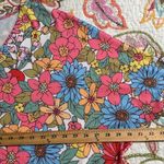 First Love  Floral Multicolor Women's Top size medium v-neck stretchy springtime Photo 2