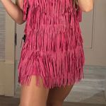 Boutique Pink Sequin Fringe Dress Photo 0