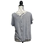 Tahari Linen Striped T-Shirt Women’s Large Blue White Nautical Preppy Sailor Photo 4