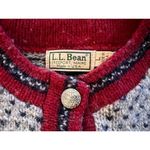 Vintage LL Bean Women's wool Birdseye button up cardigan sweater, USA EUC Brown Size L Photo 7