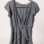 American Eagle blue and white ruffle sleeve‎ romper L Size L Photo 0