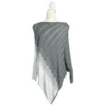 White House | Black Market Ombre Metallic Knit Poncho Gray & Silver Size MP Photo 3