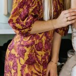 Olivaceous Purple And Yellow Mini Dress Photo 1