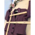 Le Suit  Women Purple Black Tweed Jacket 12 Lapel Notch Collar Pockets 3 Buttons Photo 8