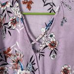 Altar'd State Altar’d State Pastel Purple Long Sleeve Floral V-Neck Blouse | Size Large Photo 1