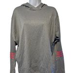 Adidas Running Women’s Gray Pullover Hoodie with Pink Accent Stripes XL Photo 0