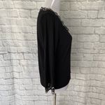 Anne Klein Ann Klein stretch women M v-cut lace neck & longsleeve cuffs black Photo 4