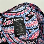 K Deer Nantucket Paisley Print Ankle Length Leggings Size Small Black Photo 7