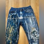 Lee Thrashed Bleach 90s Vintage Jeans 27β High Waisted Bootcut Dark Wash Denim Photo 14