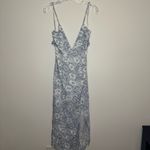 Sage  the label Deep V Neck Floral Midi Dress Slit Tie Size M Photo 1