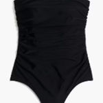 J.Crew NWT  Strapless One-piece Swimsuit Bathing Suit in Black Sz M AO438 Photo 0