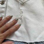 Hollister  Trucker Denim Cropped Pocket Jacket Size S in Ivory Photo 4