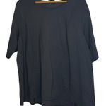 J. Jill Women's XL Wherever Collection Boxy Tee Shirt Black Gray Casual Basic Photo 0