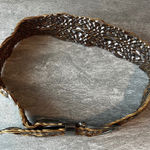 Gap Woven Braided Faux Leather Belt Women's Medium M Brown Antique Metal Buckle Photo 0