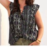 Pilcro  Anthropologie Anthro Ruffled Button Front Sleeveless Top Shirt Small S Photo 1