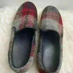 𝅺joshua Sanders Tweed Plaid Slip On Sneakers Red/Gray Red Size 5 Photo 0