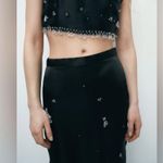 ZARA NWT  LIMITED EDITION SATIN EFFECT JEWEL TRIM SKIRT SIZE S Photo 4