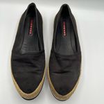 Prada Sport Slip On Loafers Black Jute Canvas Espadrilles Flat 39.5 US 9.5 Boho Photo 0