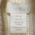 H&M Women's Cream Long Sleeve Pearl Beaded Turtleneck Knit Sweater Top Size XS Photo 2