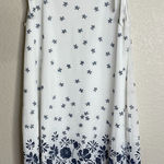 Siren Lily  Womens Size Large Blue White Floral‎ Dress Midi Travel Boho Resort Photo 0