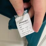 EUC | Women’s cropped off shoulder long sleeve car decal top medium Blue Photo 4