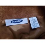 Old Navy Vintage Skirt Women 8 Suede Brown Leather Mini Y2K 2K Millenial Zip Photo 2