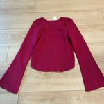 Maeve NWT  x Anthropologie Square Neck Bell Sleeve Sweater Shimmer Size L Photo 4