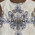 Karin Stevens  sheath dress size 10 sleeveless white blue black Photo 7