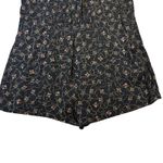Free People Women's Floral PrintRomper Button Front Short Sleeve Black Size S Photo 5