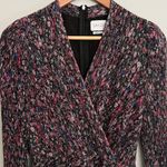 Saylor ‎ Bernadette Long Sleeve Mini Dress Women’s S Small Floral Metallic Wrap Photo 3