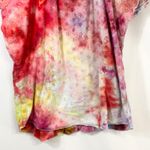 Denim & Co XS Top Handmade Tie Dye Eyelet Button Down Babydoll Y2K Boho 1616 Pink Photo 9