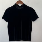 Madewell Velvet Mockneck Tee Black Size XS Style H2606 Short Sleeve Top Photo 1