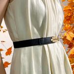 Black Elegant Gold Leaf Buckle Elastic Casual Belt Adjustable One Photo 5