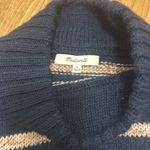 Madewell Medium Navy Blue Striped Metcalf Mockneck Sweater Pullover Nautical Photo 5