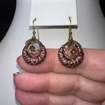 Petite Boho Metal and zebras Dangle Earrings Pink Photo 4