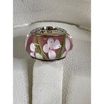 Gnoce 925 Sterling Silver Pink Floral Glass Bead For Charm Bracelet Gift New Photo 2