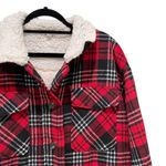 GeeGee Sherpa lined plaid Jacket Red Size Small Photo 3